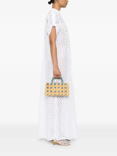 Tory Burch Hand Bag Ella East-west Worked Extensions In Deep Turquoise