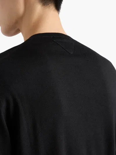 Prada Blue Cashmere Sweater In Schwarz