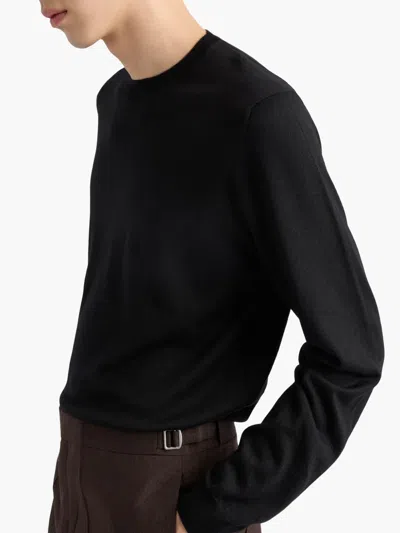Prada Blue Cashmere Sweater In Schwarz
