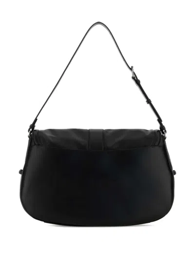 Alexander Mcqueen Large Leather Satchel Shoulder Bag In Black