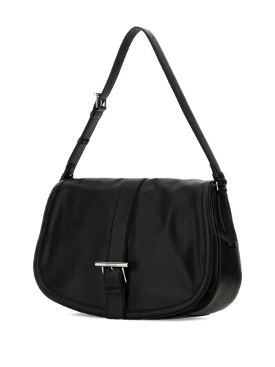 Alexander Mcqueen Large Leather Satchel Shoulder Bag In Black
