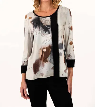 Lemon Grass Grey Mix Reversible Top In Multi