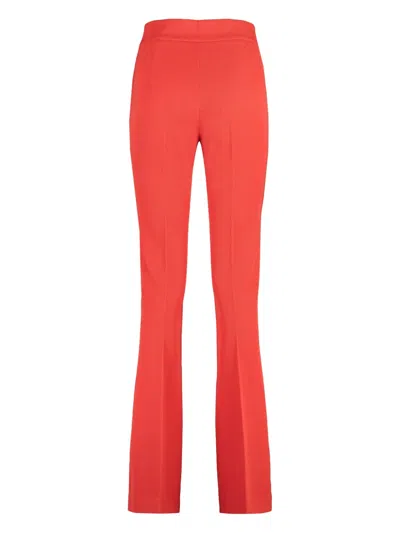 Genny Flared Trousers With High Waist And Seam Detailing In Orange