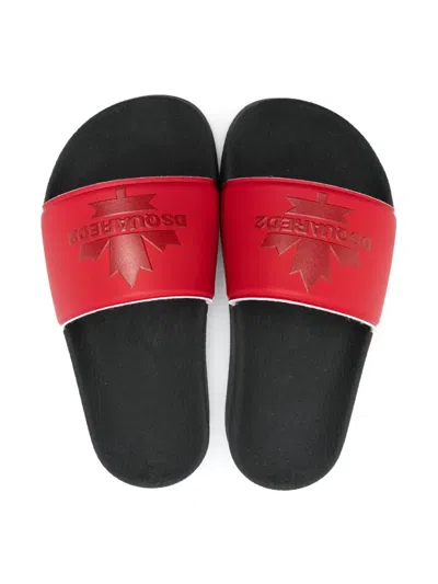 Dsquared2 Maple Leaf-motif Slides In Red