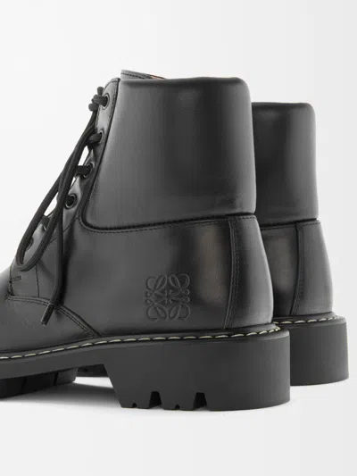 Loewe Sierra Ankle Boots In Vegetable Tanned Calfskin In Black