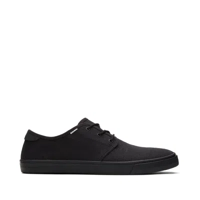 Toms Shoes Carlo All Black Heritage Canvas Lace-up Sneaker In Multi