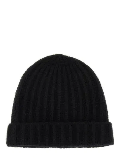 Maison Margiela Ribbed Knit Wool Beanie With Folded Brim