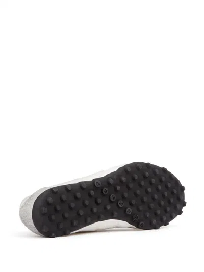 Maison Margiela White Low Top Sneakers With Logo Patch On The Tongue And Contrasting Heel In Cotton Blend Woman