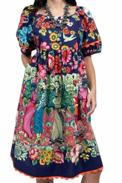 Sister Mary La Catrina Dress In Cobalt In Blue