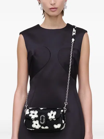 Marc Jacobs Textured Black Bag With Floral Patterns