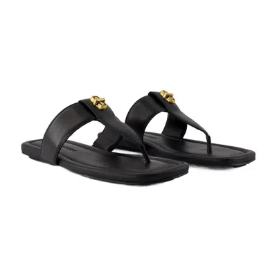 Marc Jacobs The Dual T Strap Black Leather Sandals In Black