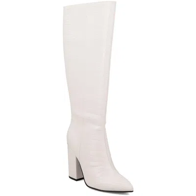 Mia Landra Womens Block Heel Faux Leather Knee-high Boots In Multi