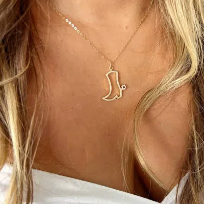 True By Kristy Nashville Cowboy Boot Necklace In Gold In Gold
