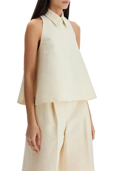 Marni Sleeveless A-line Collared Embroidered Top