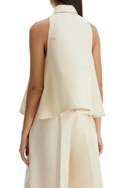 Marni Sleeveless A-line Collared Embroidered Top