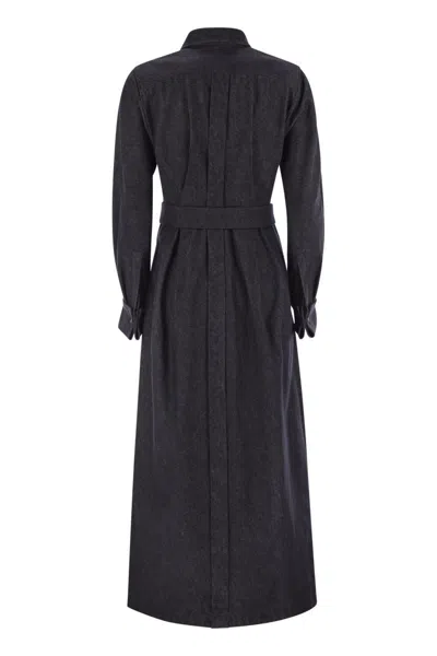 Max Mara Go Belted Waist Midi Dress With Long Sleeves