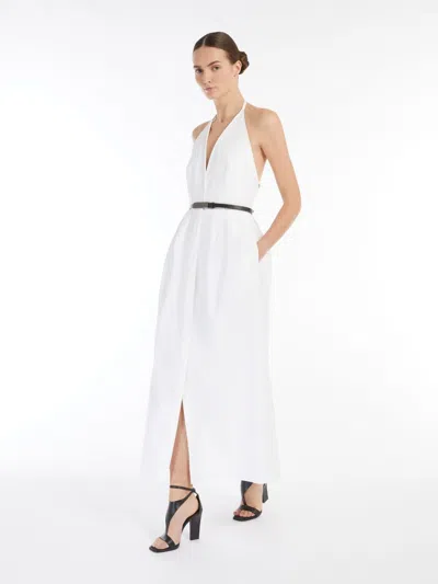Max Mara Belted Cotton-blend Gabardine Maxi Dress