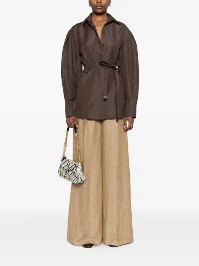 Max Mara Affari Belted Buttoned Shirt