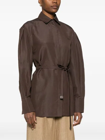 Max Mara Affari Belted Buttoned Shirt