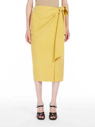 Max Mara Wrap Midi Skirt With High Waist Bow
