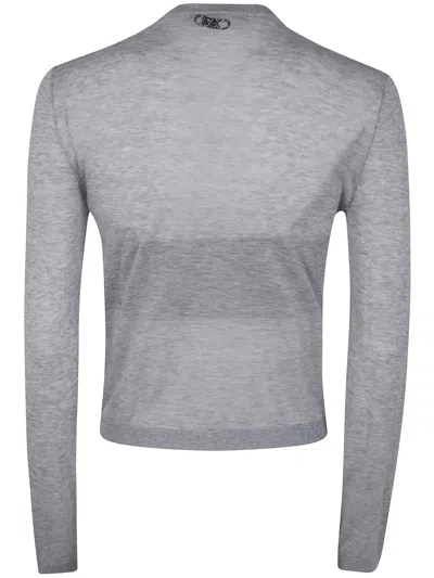 Michael Michael Kors Cotton Silk Crew Neck Cardigan