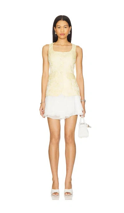 Amanda Uprichard Lilibet Jacquard Flare Minidress In White