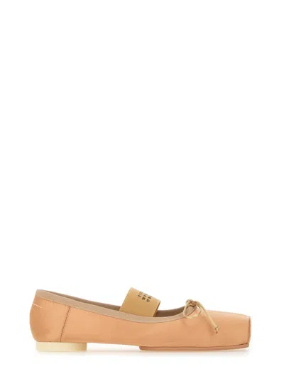 Mm6 Maison Margiela Mm6 By Maison Margiela Ballerina Flats With Logo And Bow Detail