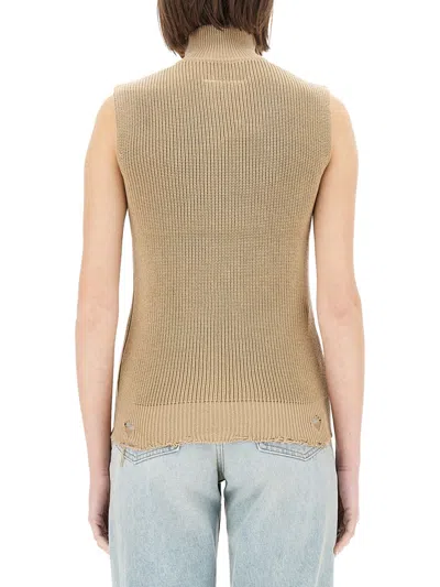Mm6 Maison Margiela Mm6 By Maison Margiela High Collar Knitted Vest