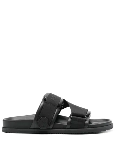 Moncler Mon Summer Leather Sandals With Nylon Details