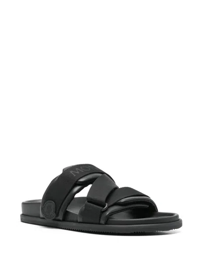 Moncler Mon Summer Leather Sandals With Nylon Details