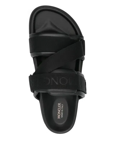 Moncler Mon Summer Leather Sandals With Nylon Details