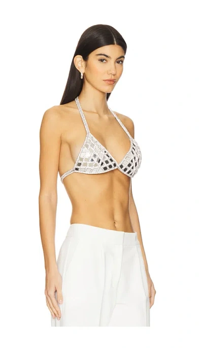 Nue Studio Mirror Triangle Bra In Metallic Silver