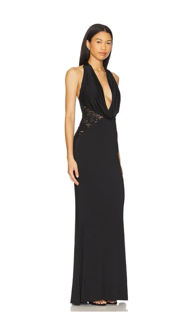 Nookie Lala Halter Maxi Dress In Black In Black