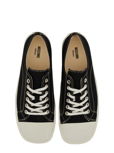 Moschino Sneakers In Canvas Edge In Black