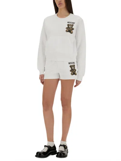 Moschino "graphic Print" Crew Neck Sweatshirt With Front Pocket