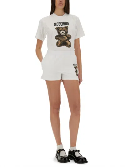Moschino Logo Printed Cotton Jersey T-shirt