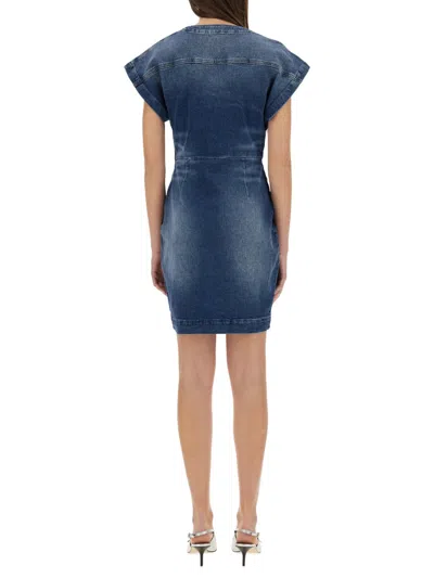 Moschino Slim Fit Denim Dress V-neckline