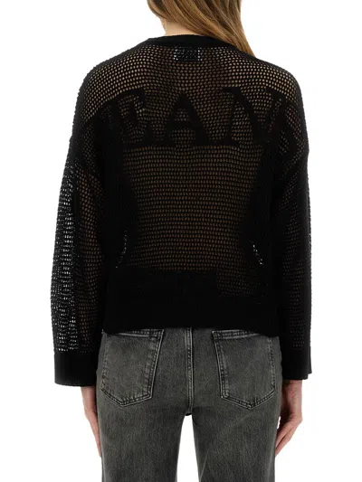 Moschino Logo Mesh Oversize Crew Neck Shirt