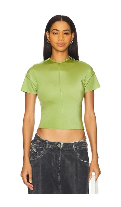 Sami Miro Vintage Open Seam Mini Tee In Green