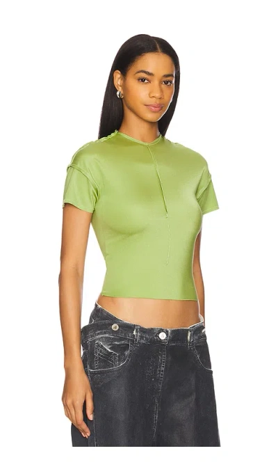 Sami Miro Vintage Open Seam Mini Tee In Green