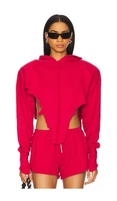 Sami Miro Vintage V Cut Hoodie In Red