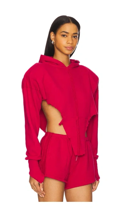 Sami Miro Vintage V Cut Hoodie In Red