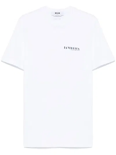 Msgm Graphic Print Crew Neck T-shirt
