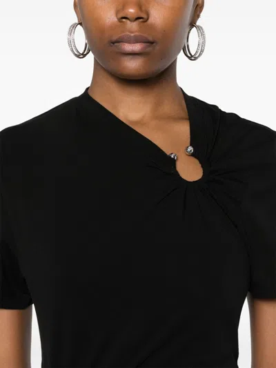 Rabanne Asymmetrical Neckline Midi Dress With Cut-out Detail