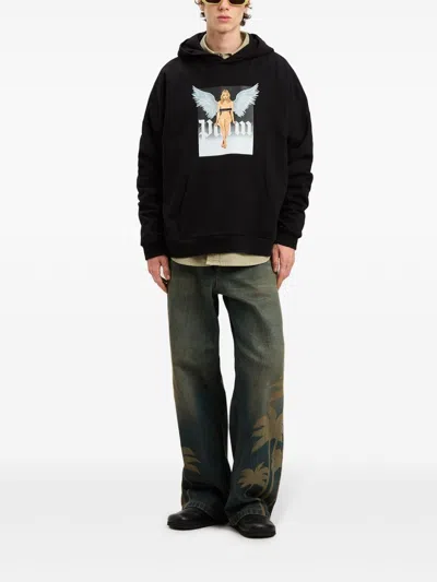Palm Angels Crystal Pin-up Graphic Hoodie