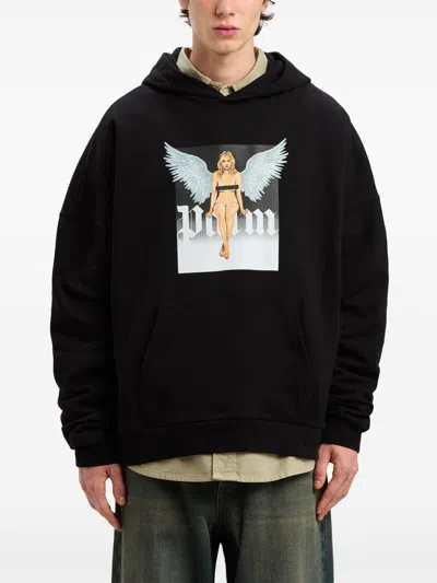 Palm Angels Crystal Pin-up Graphic Hoodie