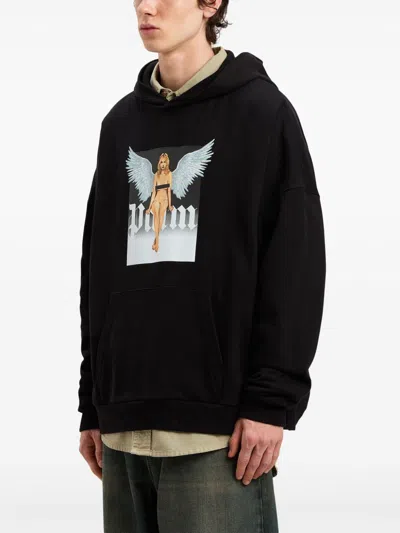 Palm Angels Crystal Pin-up Graphic Hoodie