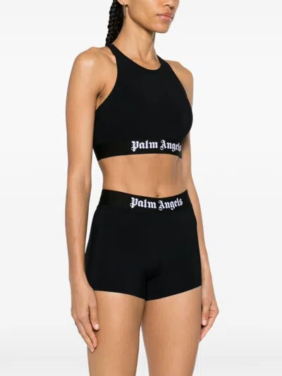Palm Angels Logo Sport Top Black White