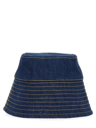 Patou Dark Blue Denim Hat In Blue
