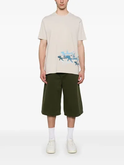 Paul & Shark Cotton Jersey T-shirt With Distressed Sharks Print Clothing